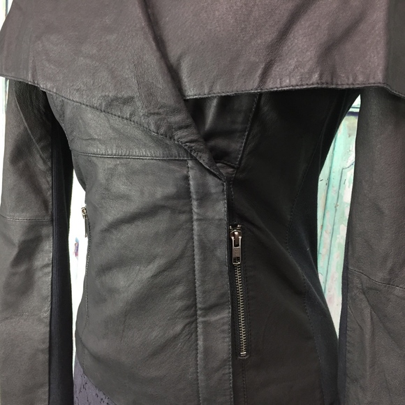 ANTHROPOLOGIE Cartonnier Melange Leather Jacket - Picture 2 of 8